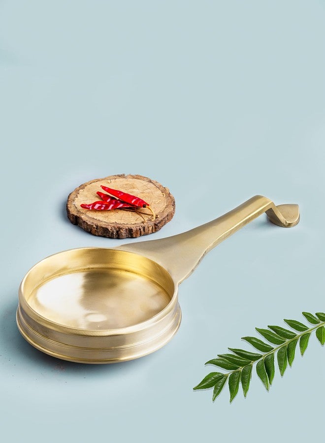 80's Cookware مقلاة تادكا برونزية أصلية من ثمانينيات القرن الماضي، سعة 250 مل، بمقبض طوله 11 سم، أدوات ومقلاة برونزية لتحميص وقلي البطاطس، غير لاصقة وغير سامة. - Image 1